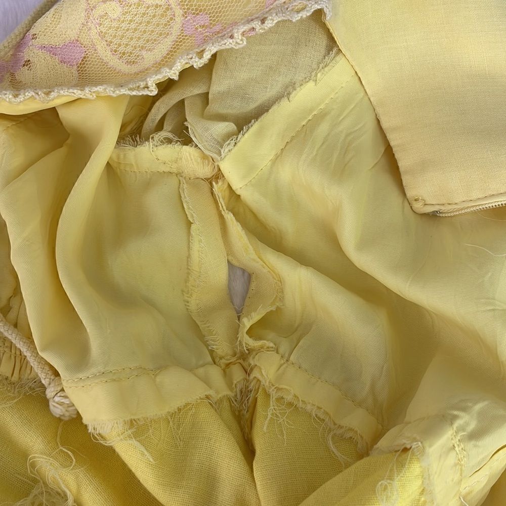 Vintage 1970s Pastel Yellow Maxi Dress - Picture 10 of 15